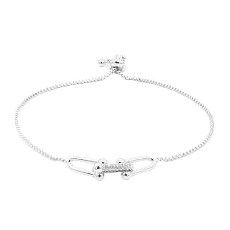 SILVER BRACELET CLEAR CZ STONES ( 8112 SV ) sold by Oh My Jewelry