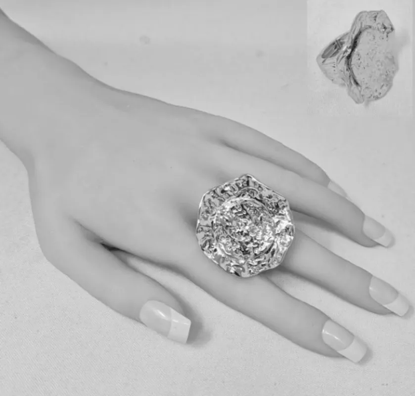 SILVER METAL STRETCH RING ( 10052 R ) sold by Oh My Jewelry