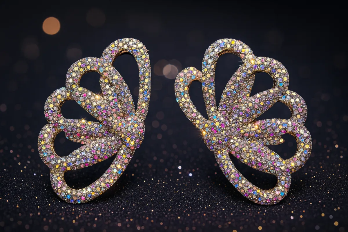 SILVER AB STONE EARRINGS ( 2902 AB ) sold by Oh My Jewelry