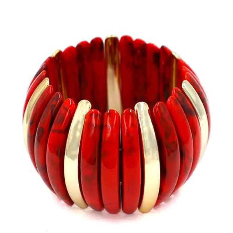 GOLD RED STRETCH BRACELET ( 2214 GDRED ) sold by Oh My Jewelry