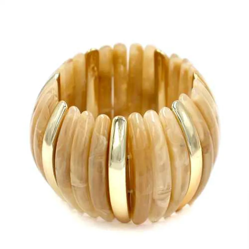 GOLD BEIGE STRETCH BRACELET ( 2214 GDBE ) sold by Oh My Jewelry