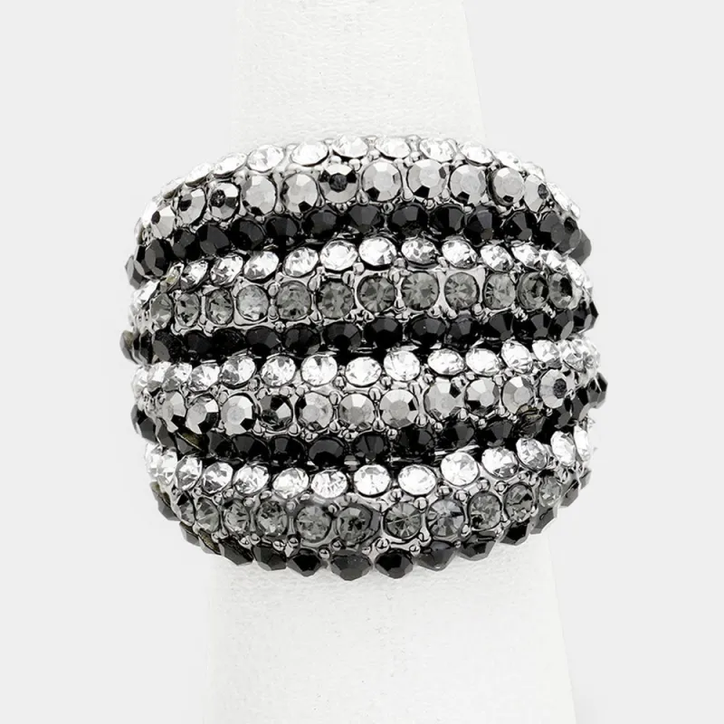 HEMATITE STRETCH RING CLEAR HEMATITE BLACK STONES ( 1251 ) sold by Oh My Jewelry