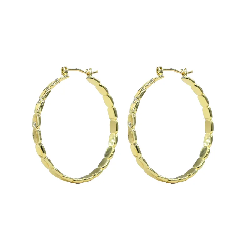 GOLD DIPPED BRASS HOOP EARRINGS ( 1009 40G ) sold by Oh My Jewelry