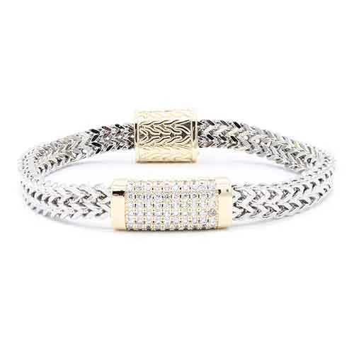 SILVER GOLD BRACELET ( 922 2T ) sold by Oh My Jewelry