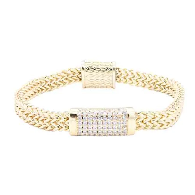 14K GOLD PLATED SILVER GOLD BRACELET ( 922 GD ) sold by Oh My Jewelry