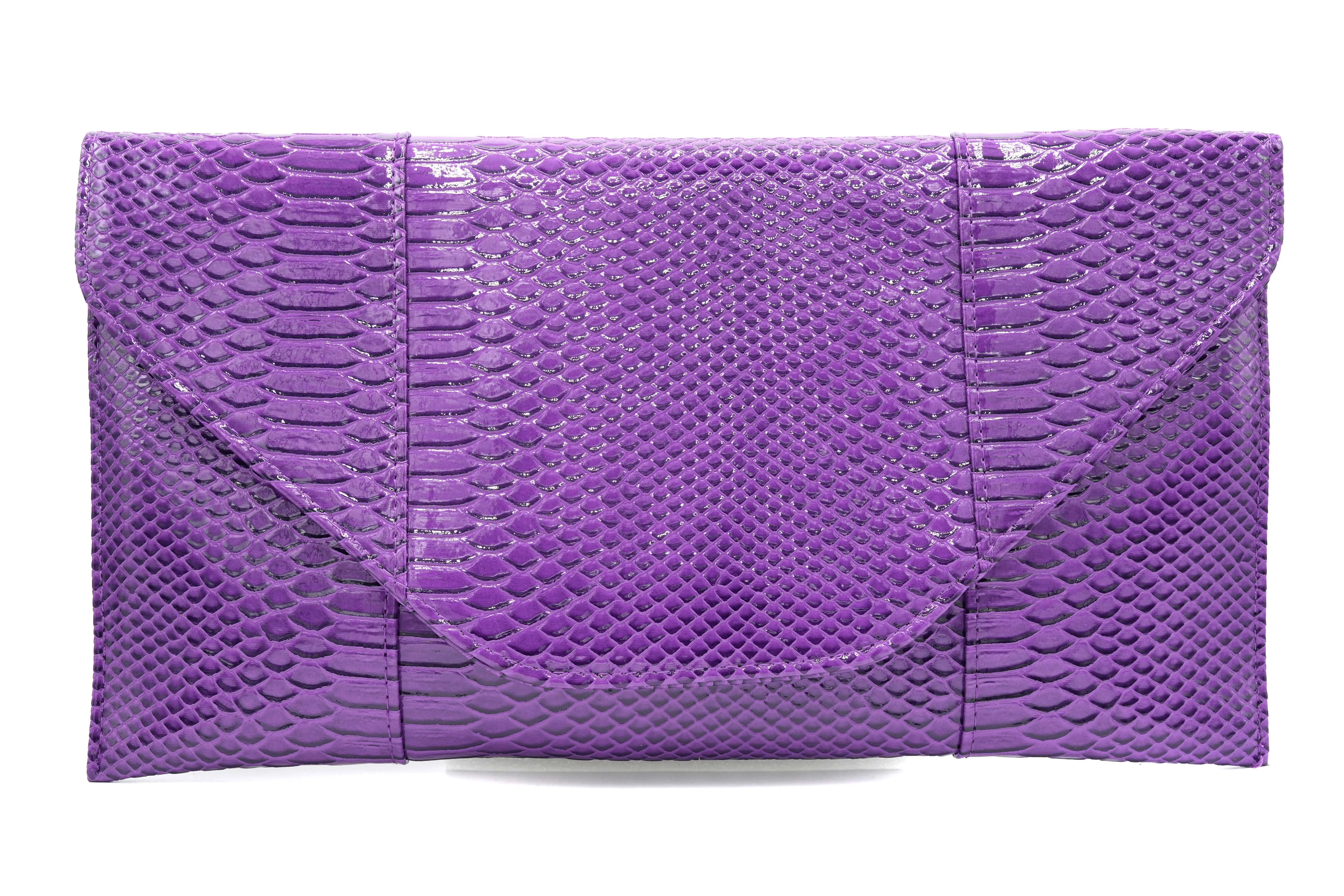 SNAKE SKIN ENVELOPE PURSE ( 7010 SNK3PURPLE ) sold by Oh My Jewelry