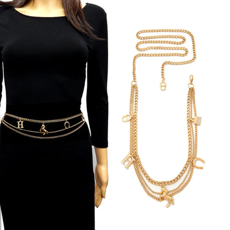 GOLD CHARM BELT ( 2074 GDCLR ) made by Oh My Jewelry