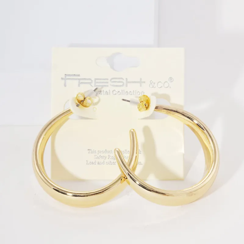 GOLD HOOP EARRINGS ( 4784 G ) sold by Oh My Jewelry