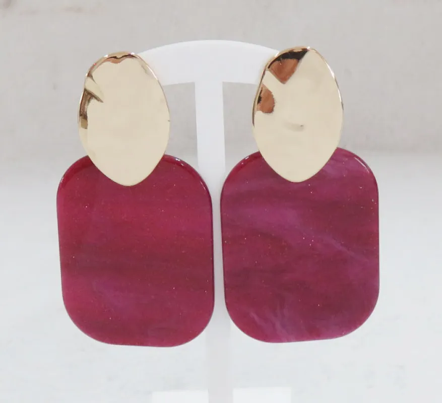 FUCHSIA EARRINGS ( 3414 FS ) sold by Oh My Jewelry