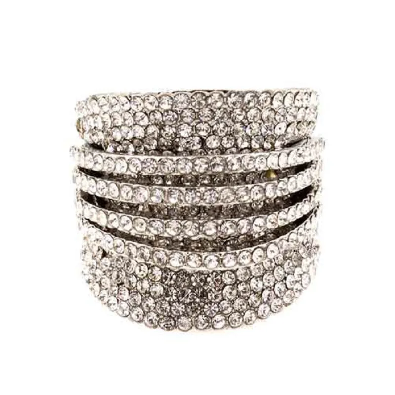 SILVER STRETCH RING CLEAR STONES ( 2143 SVCL ) sold by Oh My Jewelry