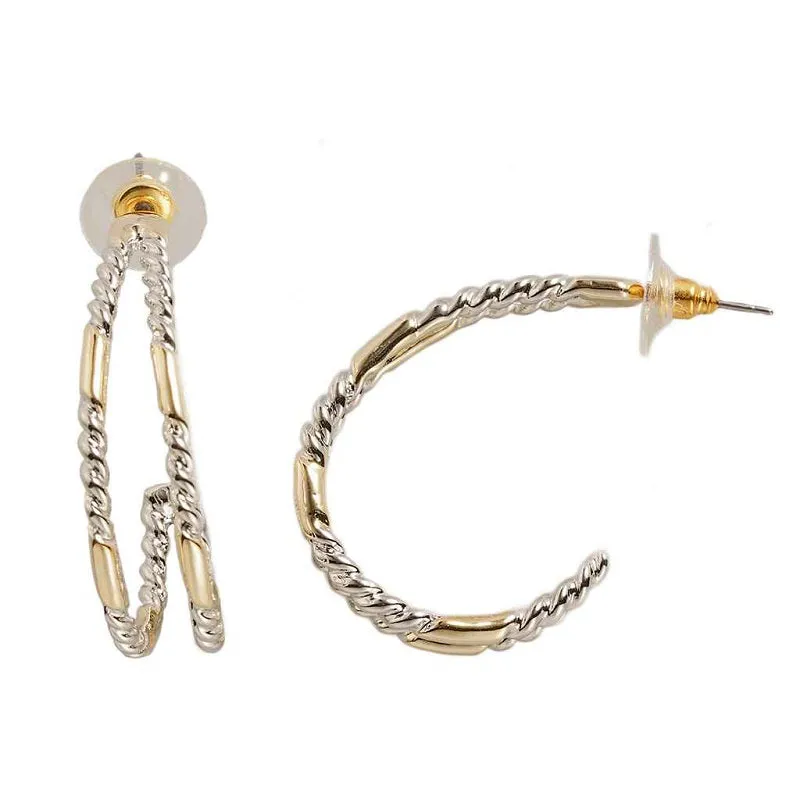 14K GOLD PLATED HOOP EARRINGS ( 2598 EK ) sold by Oh My Jewelry