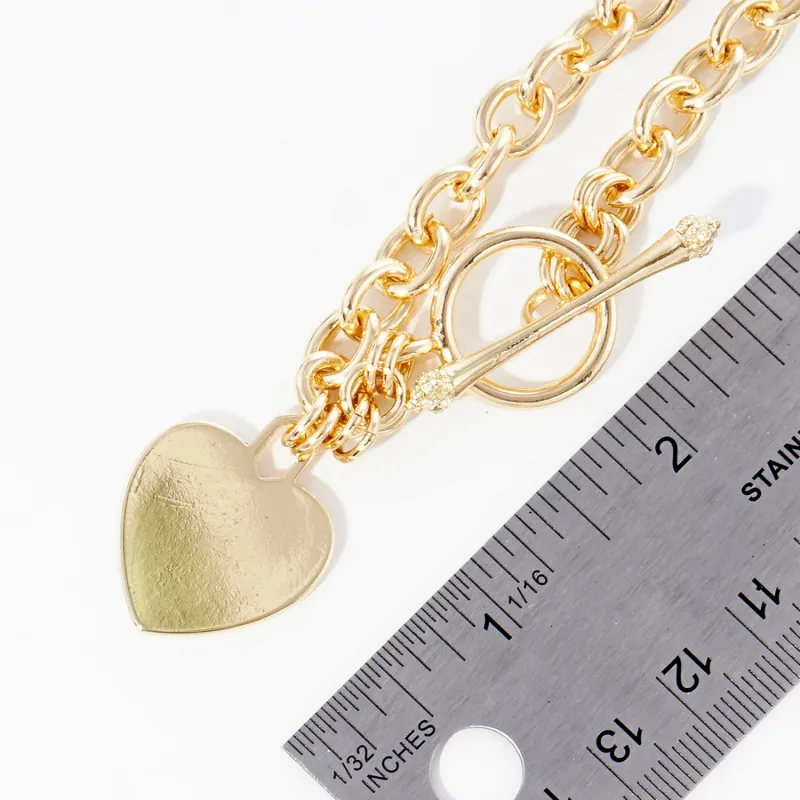 GOLD DIPPED HEART NECKLACE ( 2857 G ) sold by Oh My Jewelry