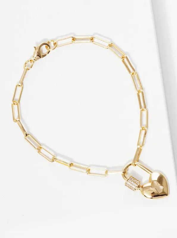 GOLD DIPPED BRACELET HEART ( 1799 GCR ) sold by Oh My Jewelry