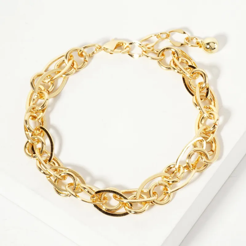 GOLD DIPPED BRACELET ( 6270 G ) sold by Oh My Jewelry
