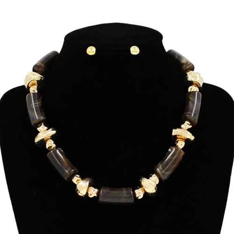 BROWN NECKLACE ( 3137 BR ) sold by Oh My Jewelry