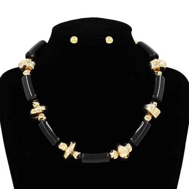 BLACK NECKLACE ( 3137 BK ) sold by Oh My Jewelry