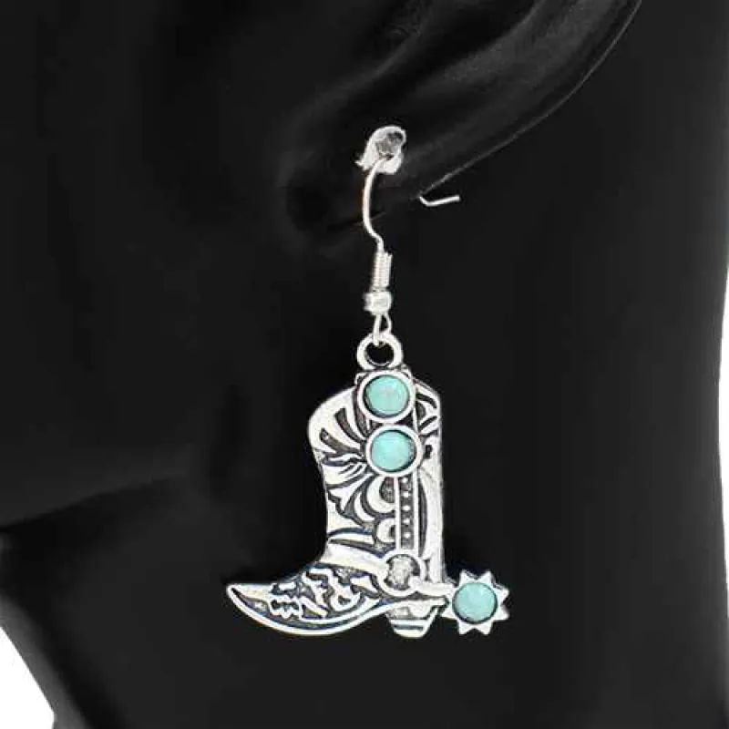 SILVER COWBOY BOOT EARRINGS ( 2918 ) sold by Oh My Jewelry