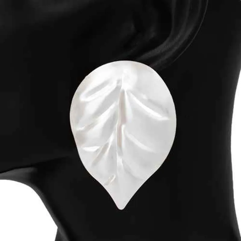 SILVER LEAF EARRINGS ( 2907 WT ) sold by Oh My Jewelry