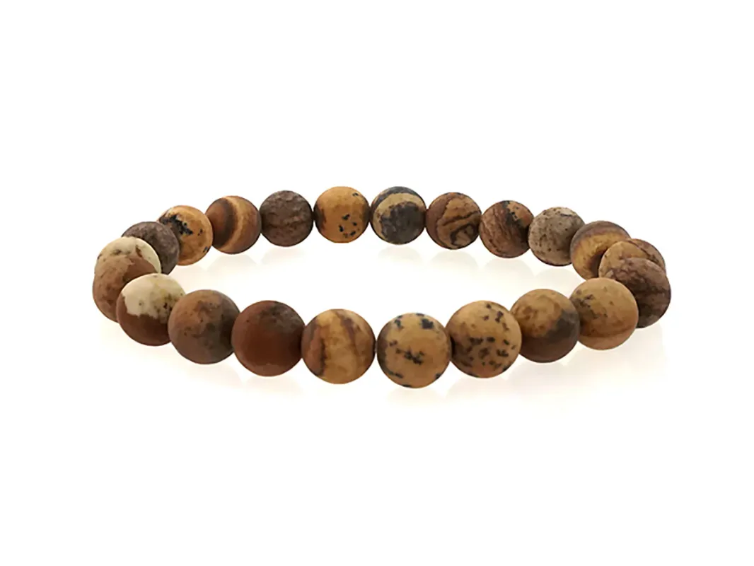 8mm PICTURE JASPER STRETCH BRACELET ( 1075 PJA ) sold by Oh My Jewelry
