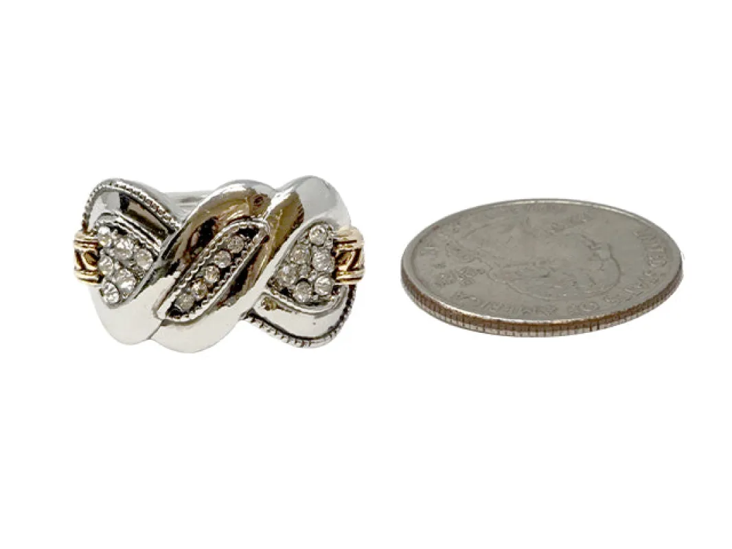 SILVER GOLD STRETCH RING ( 0915 TTCRY ) sold by Oh My Jewelry