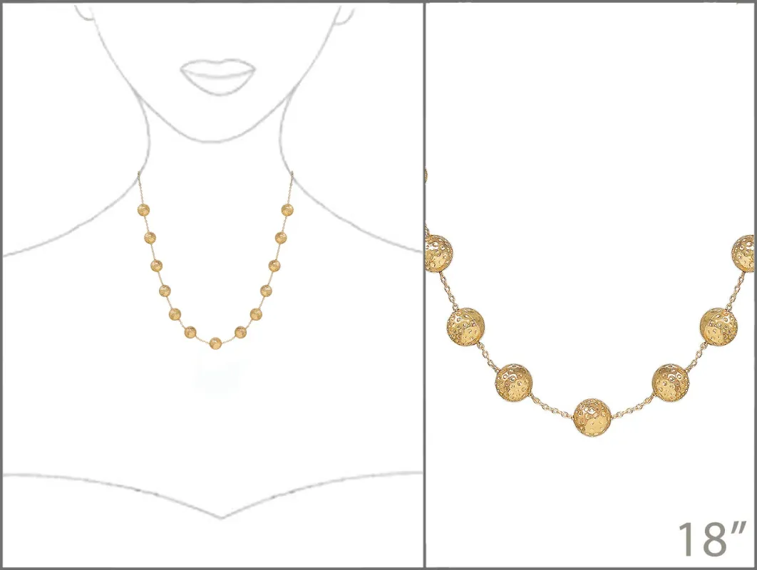 GOLD BALL NECKLACE ( 4326 G ) sold by Oh My Jewelry