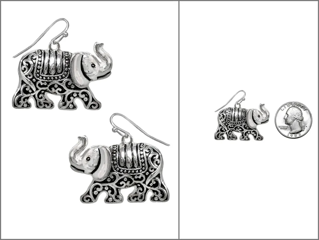 SILVER ELEPHANT EARRINGS ( 7872 AS ) sold by Oh My Jewelry