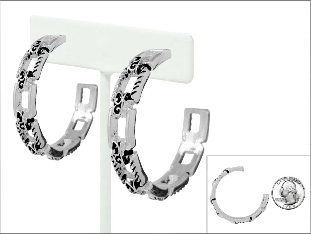 SILVER HOOP EARRINGS ( 5516 AS ) sold by Oh My Jewelry