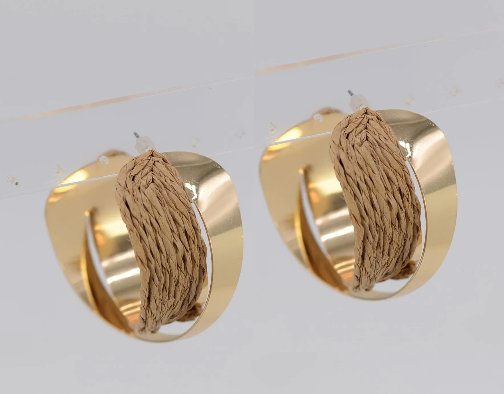 GOLD METAL EARRINGS ( 2539 GLNTL ) sold by Oh My Jewelry
