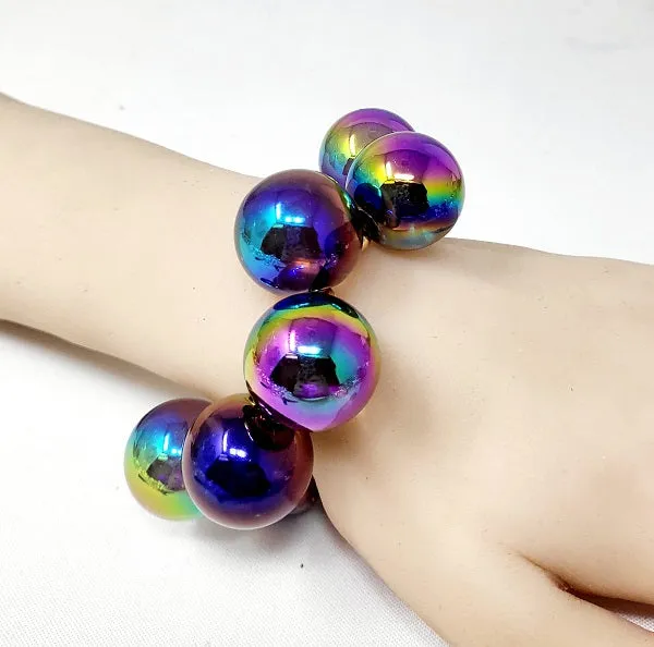 CHUNKY BALL STRETCH BRACELET ( 20060 GBK ) sold by Oh My Jewelry