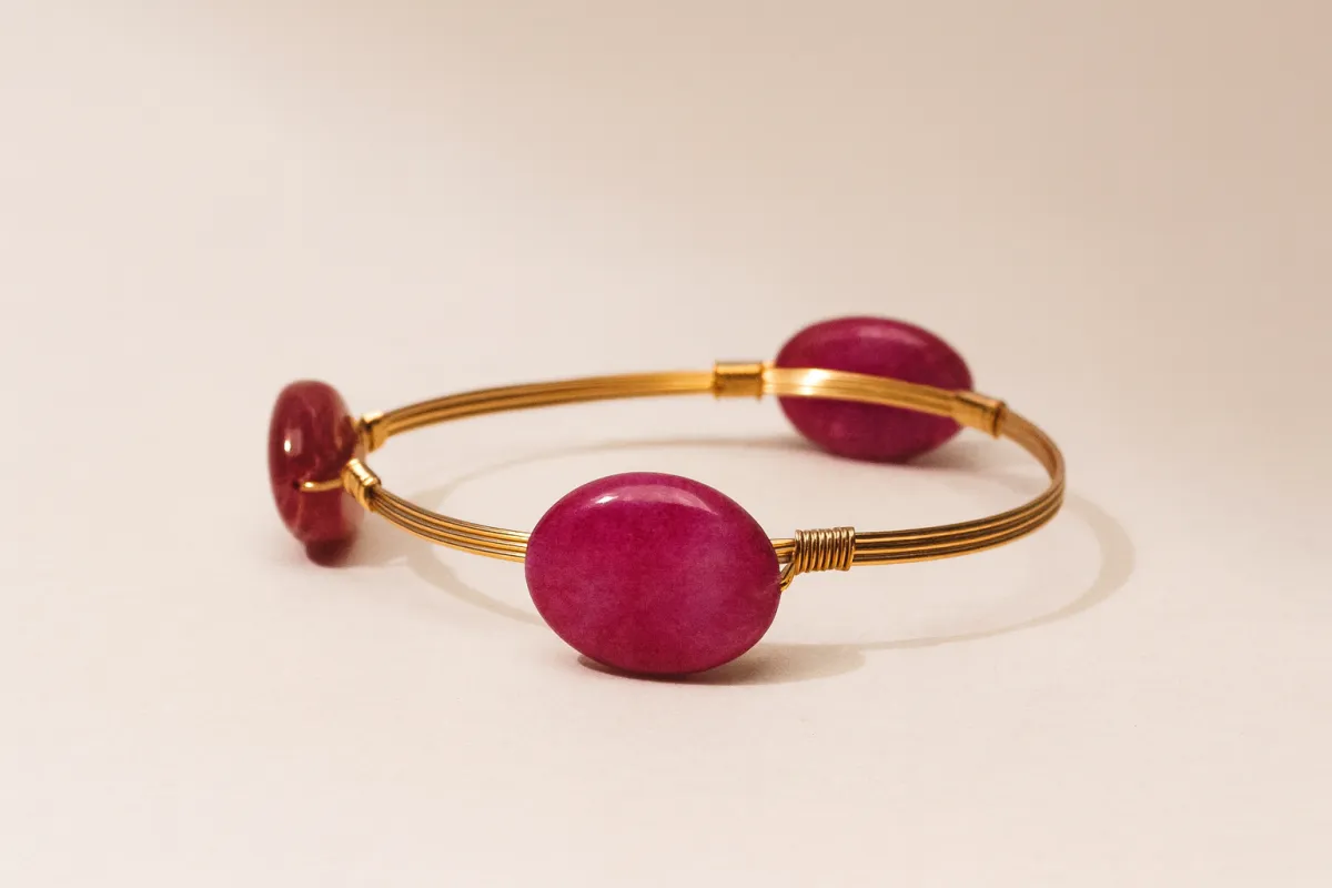 GOLD PURPLE STONE BRACELET ( 0182 GAM ) sold by Oh My Jewelry