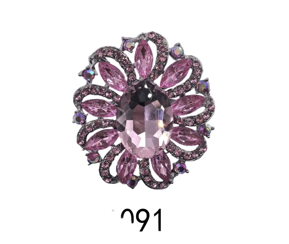 SILVER PINK BROOCH ( 0091 3PK ) sold by Oh My Jewelry