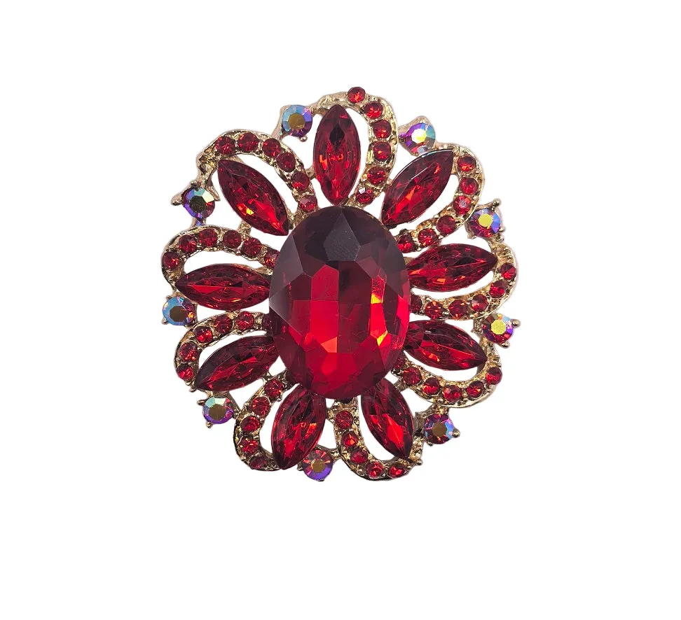 GOLD RED BROOCH ( 0091 2R ) sold by Oh My Jewelry