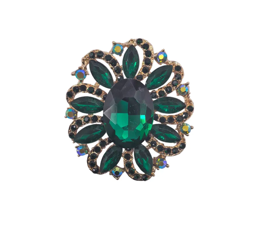 GOLD GREEN BROOCH ( 0091 2G ) sold by Oh My Jewelry