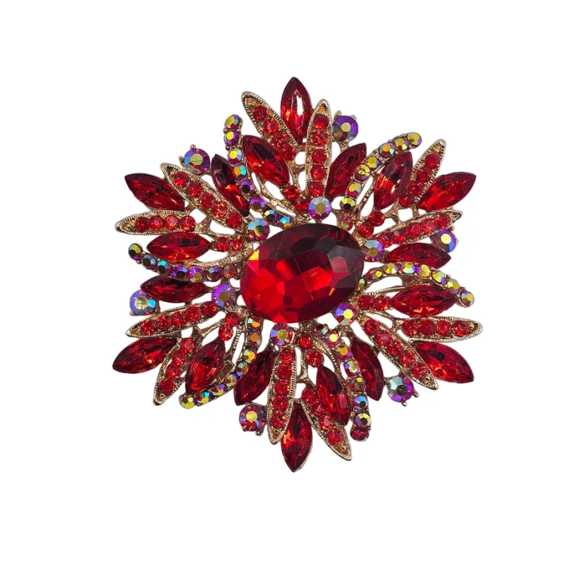 GOLD RED BROOCH ( 0069 2R ) sold by Oh My Jewelry
