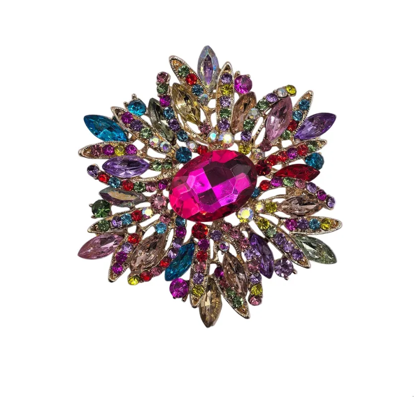 GOLD MULTICOLOR BROOCH ( 0069 2MT ) sold by Oh My Jewelry