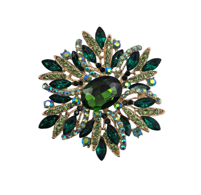 GOLD GREEN BROOCH ( 0069 2G ) sold by Oh My Jewelry