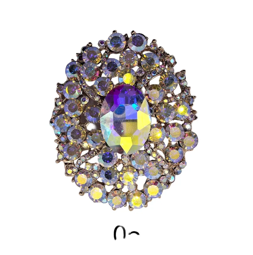 OVAL SHAPE BROOCH GOLD AB ( 0054 2X ) sold by Oh My Jewelry