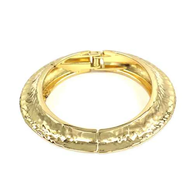 GOLD ROUND METAL BANGLE ( 2174 GD ) sold by Oh My Jewelry