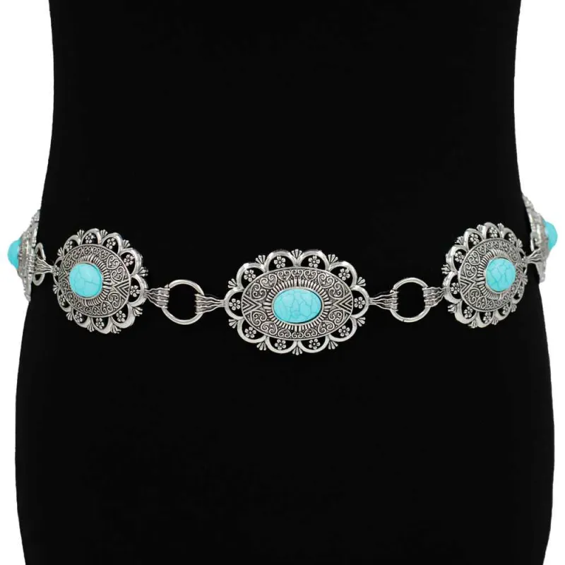 SILVER TURQUOISE BELT ( 1496 RDTQ ) sold by Oh My Jewelry