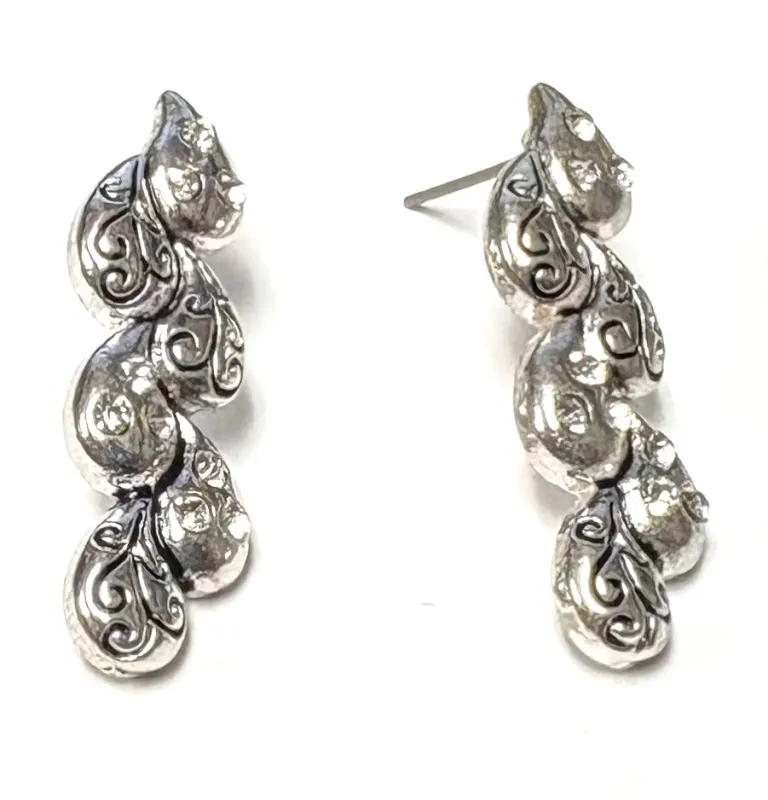 SILVER EARRINGS CLEAR STONES ( 1201 AS ) sold by Oh My Jewelry