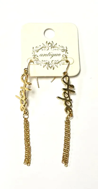 DANGLING GOLD HOPE EARRINGS ( 1013 G ) sold by Oh My Jewelry