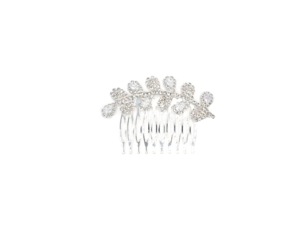 SILVER HAIR COMB CLEAR CZ STONES ( 41306 ZCLSV ) sold by Oh My Jewelry