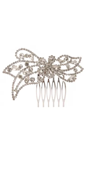 SILVER HAIR COMB CLEAR STONES ( 41203 CLSV ) sold by Oh My Jewelry