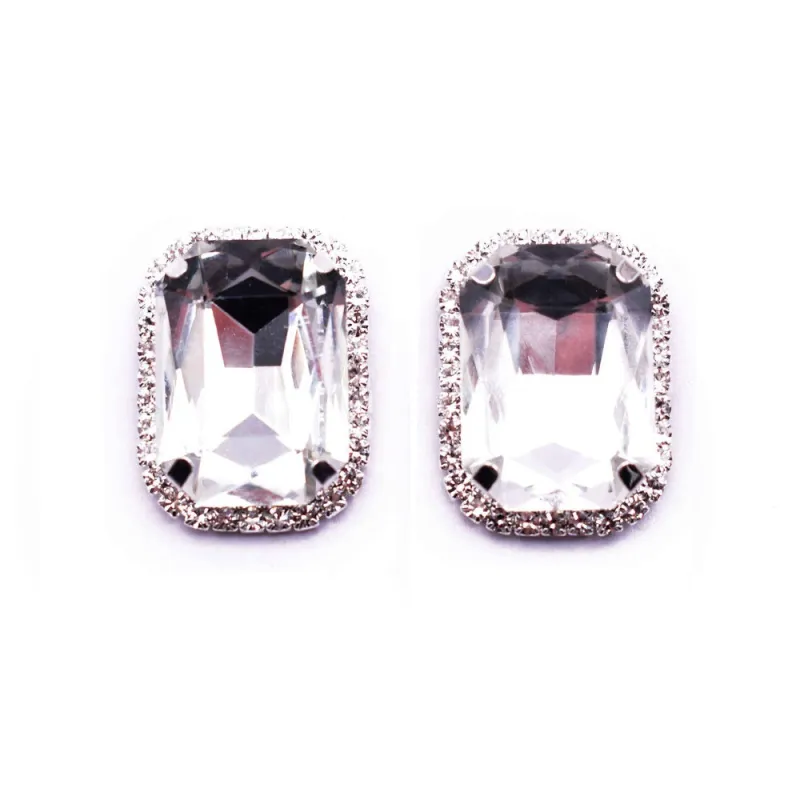 SQUARE STONE EARRINGS ( 12154 SCL ) sold by Oh My Jewelry