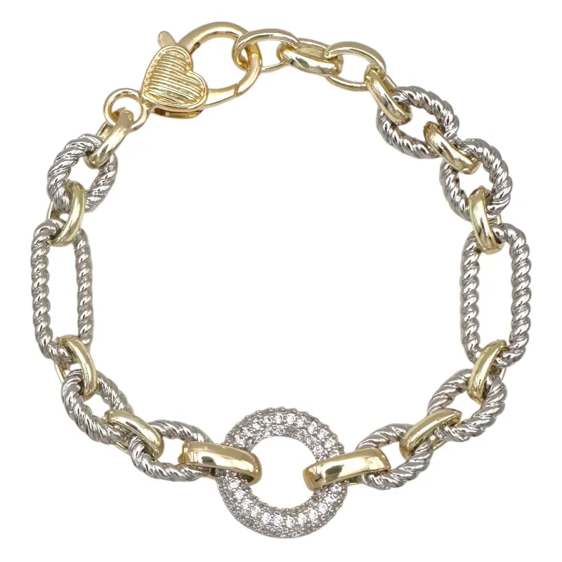 14K GOLD PLATED BRACELET CZ STONES ( 1180 B ) sold by Oh My Jewelry