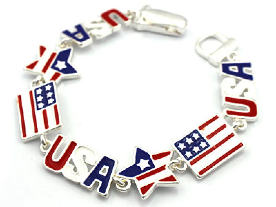 SILVER USA BRACELET ( 33686 S ) made by Oh My Jewelry