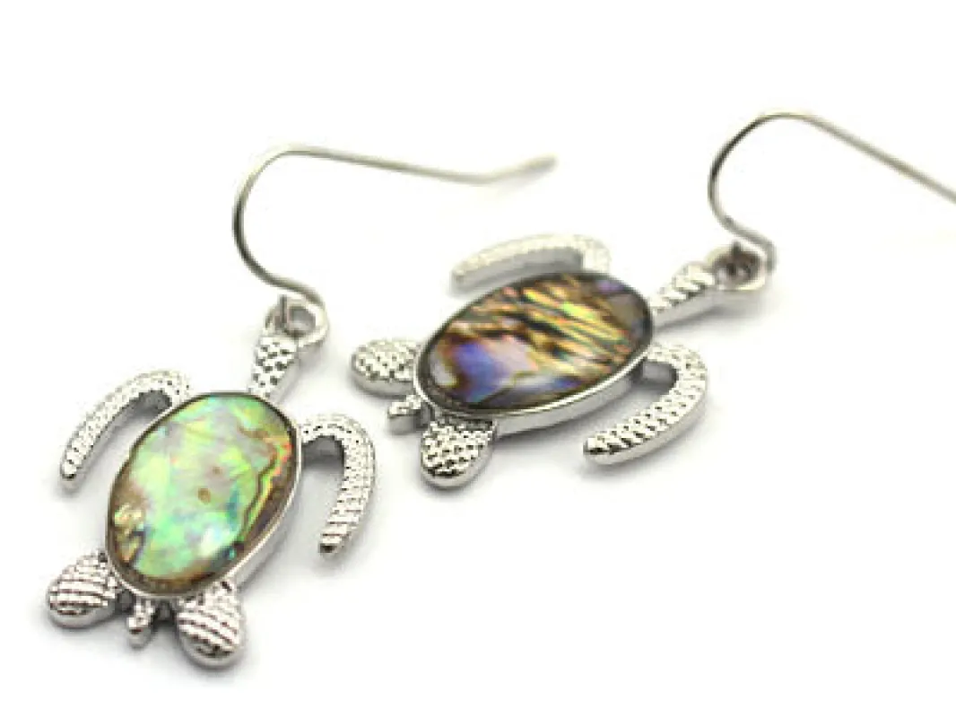 SILVER TURTLE MOTHER OF PEARL STYLE EARRINGS ( 50898 ) sold by Oh My Jewelry