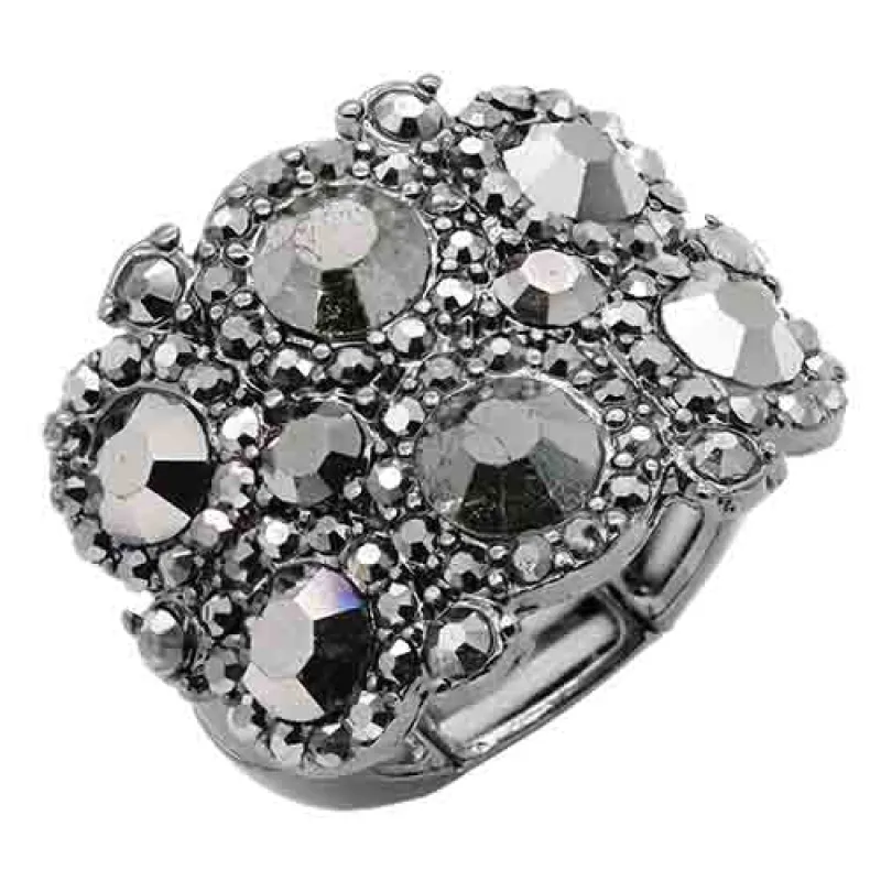 HEMATITE STRETCH RING ( 2726 HEM ) sold by Oh My Jewelry