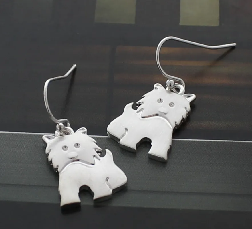 SILVER DOG EARRINGS ( 34584 S ) sold by Oh My Jewelry