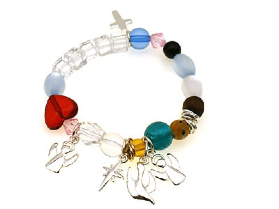 MULTICOLOR CHARM STRETCH BRACELET ( 30118 S ) sold by Oh My Jewelry